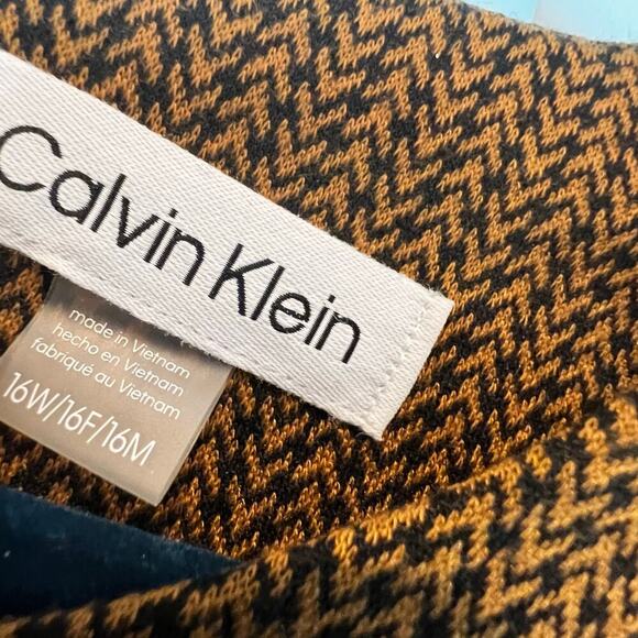 Calvin Klein Herringbone Knit Belted Midi Dress Size 16W NWOT - Picture 10 of 12